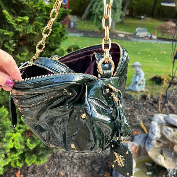 Hunter, green, patten, leather bag - Picture 2 of 9